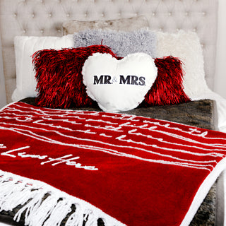 Mr. & Mrs. 18" Heart Pillow