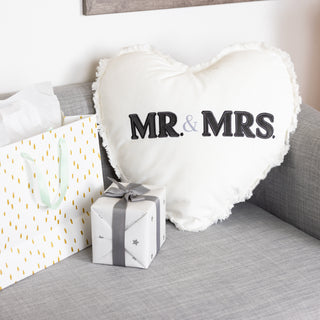 Mr. & Mrs. 18" Heart Pillow