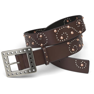 Swirl Belt 43" Leather & Stud