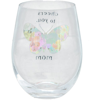 Mom 18 oz Stemless Wine Glass