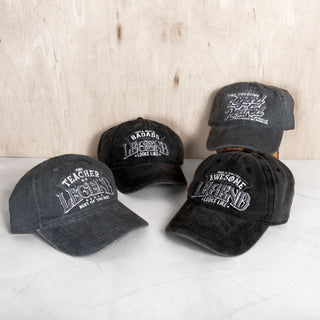 Legend Black Washed Cotton Twill Hat