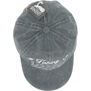 Fishing Dark Gray Washed Cotton Twill Hat