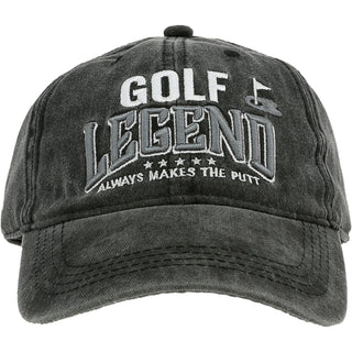 Golf Black Washed Cotton Twill Hat