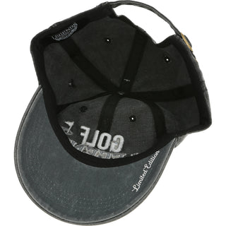 Golf Black Washed Cotton Twill Hat