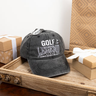 Golf Black Washed Cotton Twill Hat