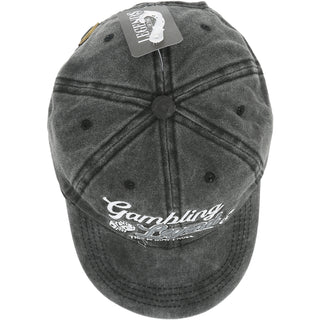 Gambling Black Washed Cotton Twill Hat