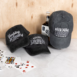 Gambling Black Washed Cotton Twill Hat