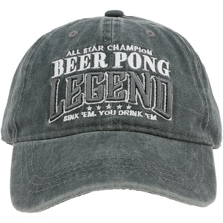 Beer Pong Dark Gray Washed Cotton Twill Hat