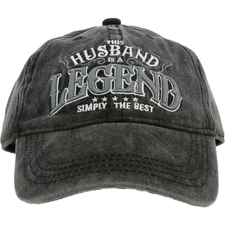 Husband Black Washed Cotton Twill Hat