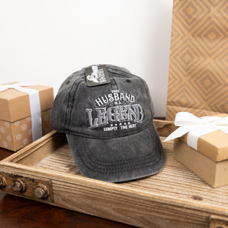 Husband Black Washed Cotton Twill Hat