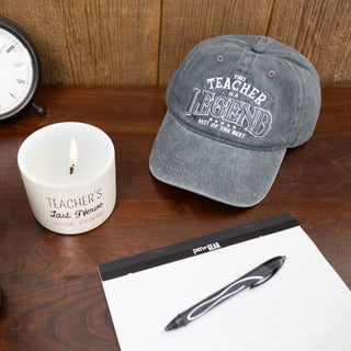 Teacher Dark Gray Washed Cotton Twill Hat