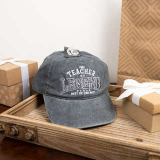 Teacher Dark Gray Washed Cotton Twill Hat