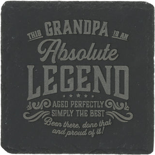 Grandpa 4" Slate Coaster