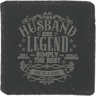 Husband 4" Slate Coaster