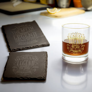 Uncle 4" Slate Coaster