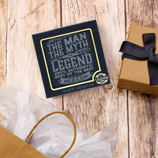 The Man 4" Slate Coaster