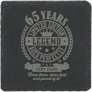 65 Years 4" Slate Coaster