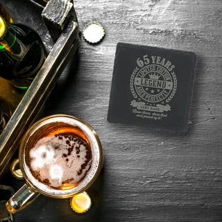 65 Years 4" Slate Coaster