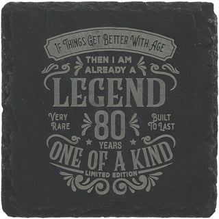 80 Years 4" Slate Coaster