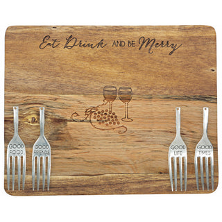 Eat and Drink 9" Acacia Cheese/Bread Board Set