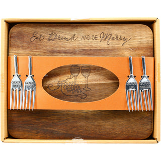 Eat and Drink 9" Acacia Cheese/Bread Board Set