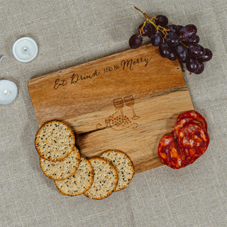 Eat and Drink 9" Acacia Cheese/Bread Board Set
