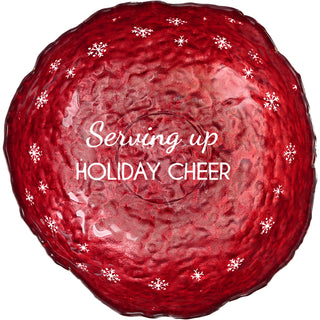 Holiday Cheer 9.5" Glass Serving Bowl