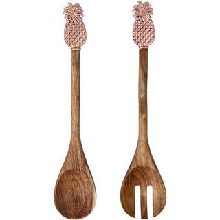 Pineapple 13" Acacia 2 Piece Utensil Set