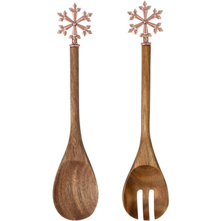 Snowflake 13" Acacia 2 Piece Utensil Set