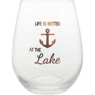 Better at the Lake Bottle Stopper and 20 oz Stemless Gift Set