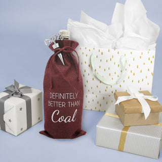 Better Than Coal 13" Wine Gift Bag Set