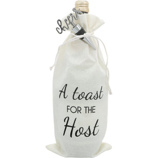 Toast For The Host 13" Wine Gift Bag Set