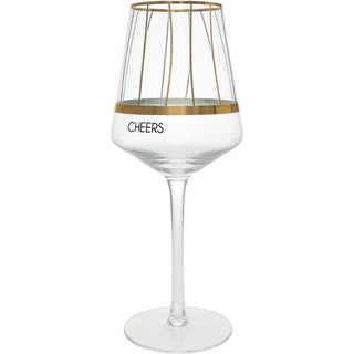 Cheers Stripes 17 oz Wine Glass