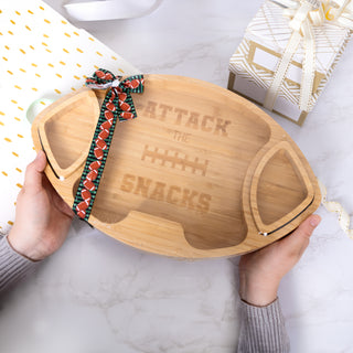 Attack the Snacks Bamboo Serving Board with Dip Bowls