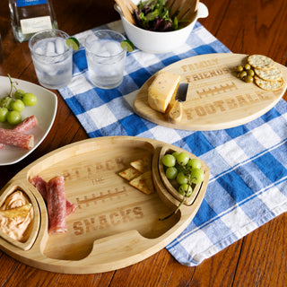 Attack the Snacks Bamboo Serving Board with Dip Bowls