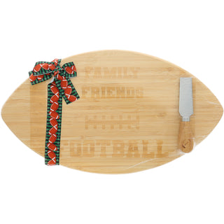 Family Friends Football Bamboo Serving Board Set