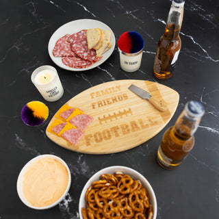 Family Friends Football Bamboo Serving Board Set