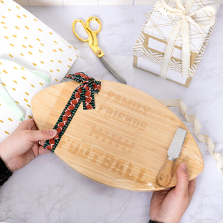 Family Friends Football Bamboo Serving Board Set