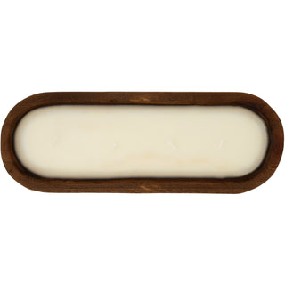 Home 9.5 oz -100% Soy Wax Decorative Wooden Dough Bowl Candle Scent: White Jasmine