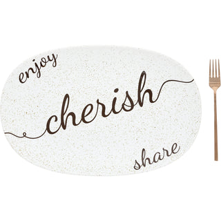 Cherish 17" Ceramic Platter with Serving Fork