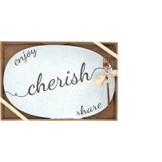 Cherish 17" Ceramic Platter with Serving Fork