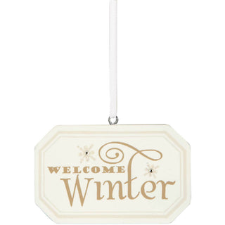 Welcome Winter 3" x 2" Hanging Plaque