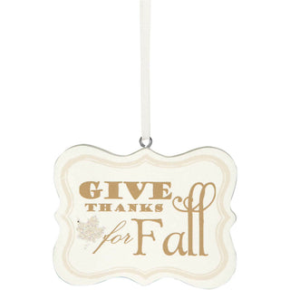 Give Thanks for Fall 2.75" x 2.25" Hanging Plaque