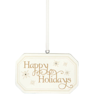 Happy Holidays 3" x 2" Hanging Plaque