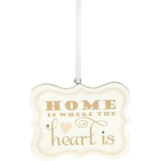 Home is Where the Heart is 2.75" x 2.25" Hanging Plaque