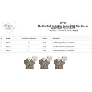 The Comfort Collection Spring 2020 Dad Sherpa Sweatshirt Assortment