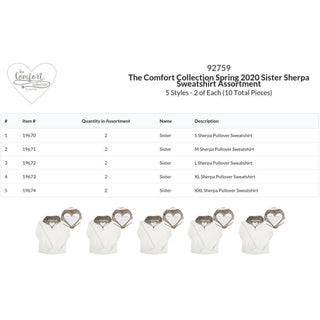 The Comfort Collection Spring 2020 Sister Sherpa Sweatshirt Assortment