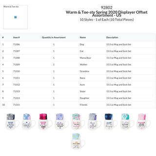 Warm & Toe-sty Displayer Offset Assortment