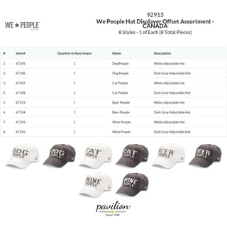 We People Hat Displayer Offset Assortment CANADA - Canada Hat Offset Assortment