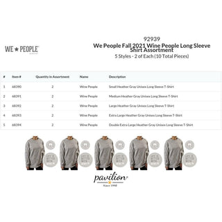 We People Fall 2021 Wine People Long Sleeve Shirt Assortment 10 pcs, 5 styles/2 each